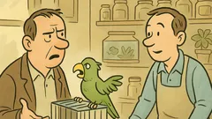 Banc: Un bărbat returnează papagalul